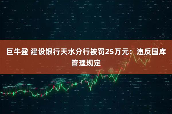 巨牛盈 建设银行天水分行被罚25万元：违反国库管理规定